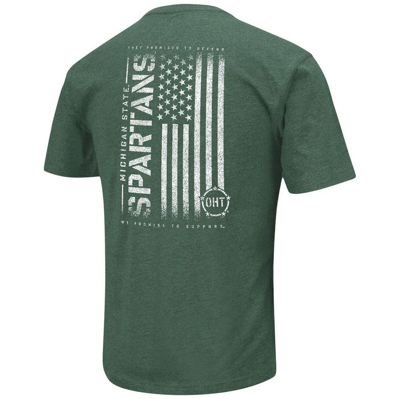 Shop Colosseum Heather Green Michigan State Spartans Oht Military Appreciation Flag 2.0 T-shirt