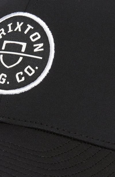 Brixton Crest X Mp Snapback Baseball Cap In Black