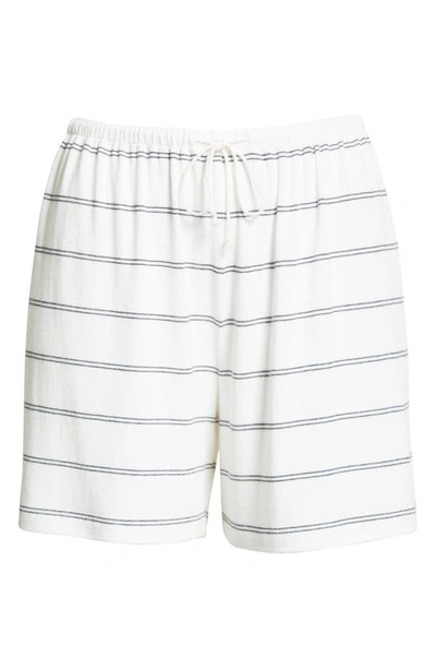 Shop Vince Double Chalk Stripe Drawstring Shorts In Off White/ Black