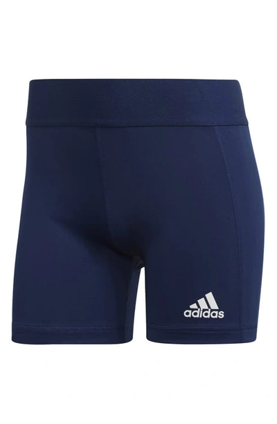 Shop Adidas Originals Techfit Volleyball Shorts In Team Navy Blue/ White