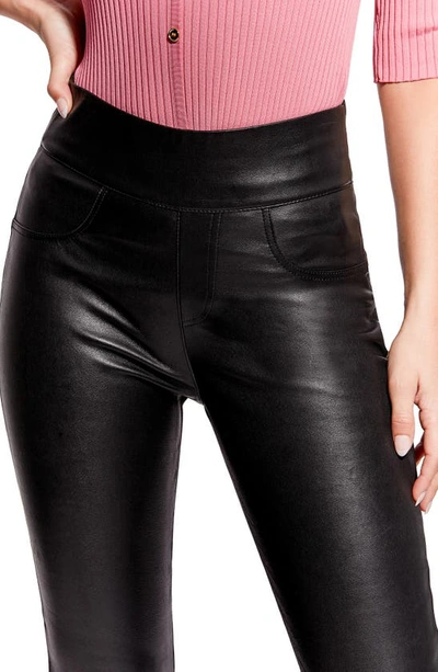 Shop As By Df Gigi Stretch Leather & Knit Control Top Leggings In Black