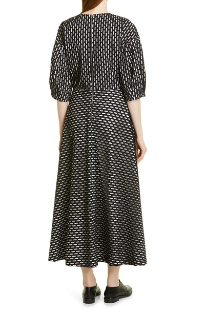 Shop Partow Amelia Perforated Midi Dress In Black