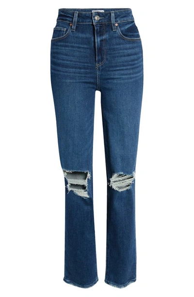 Shop Paige Stella Ripped High Waist Straight Leg Jeans In Soleil Destructed