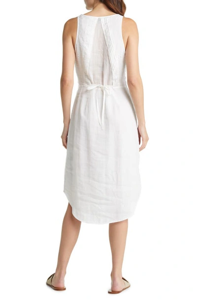 Rag & Bone Criseli Linen Button-front Midi Dress In White