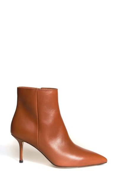 Shop L Agence Aimee Pointed Toe Bootie In Luggage Brown