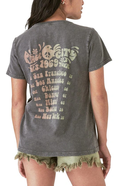 Shop Lucky Brand Peace City Festival Graphic Tee In Plum Kitten