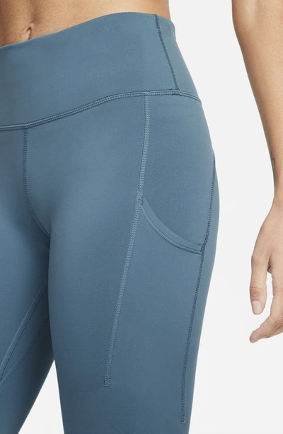 Shop Nike Epic Luxe Dri-fit Pocket Running Tights In Ash Green