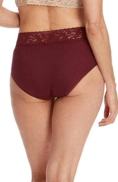 Shop Hanky Panky Cotton French Briefs In Cabernet Red