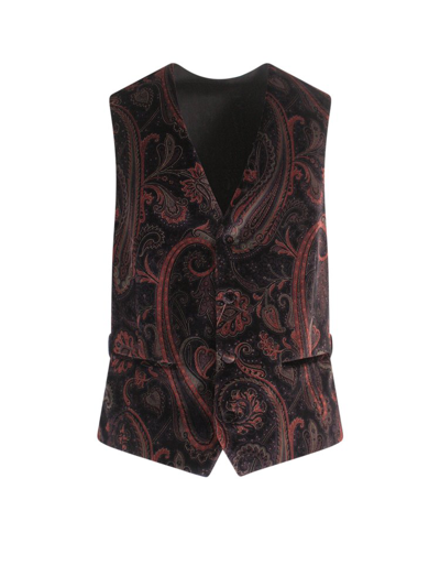 Shop Etro Paisley Printed Buttoned Vest In Multi