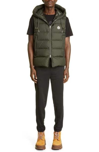 Shop Moncler Cardamine Hooded Puffer Vest In Military