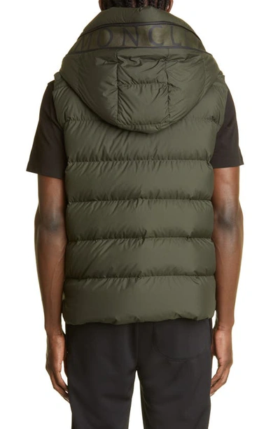 Shop Moncler Cardamine Hooded Puffer Vest In Military