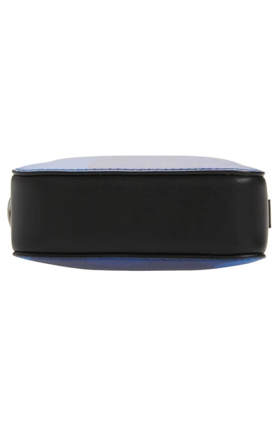 Shop Valentino Camo Print Leather Crossbody Bag In 7ph - Multicolor Azzurro/ Nero