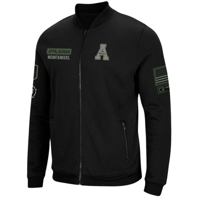 Shop Colosseum Black Appalachian State Mountaineers Oht Military Appreciation High-speed Bomber Full-zip