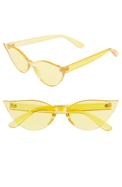 Shop Rad + Refined Mono Color Cat Eye Sunglasses In Yellow