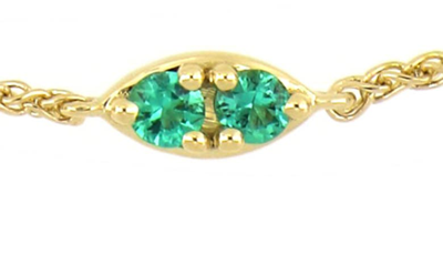 Bony Levy El Mar Diamond & Emerald Station Bracelet In 18k Yellow Gold