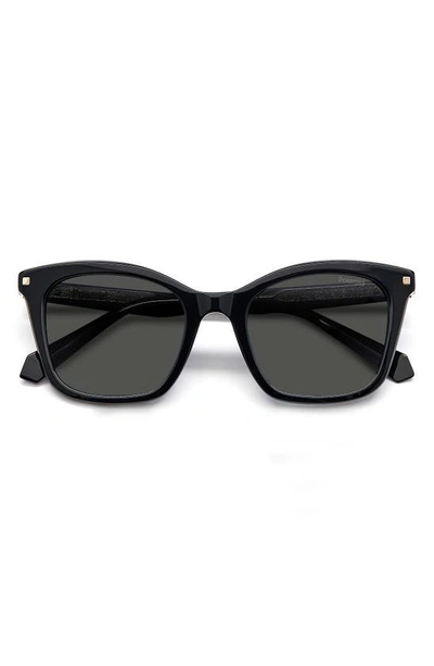 Shop Polaroid 51mm Polarized Rectangular Sunglasses In Black / Gray Pz