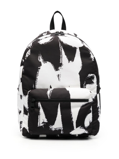 Shop Alexander Mcqueen `metropolitan` `graffiti` Backpack In Nero