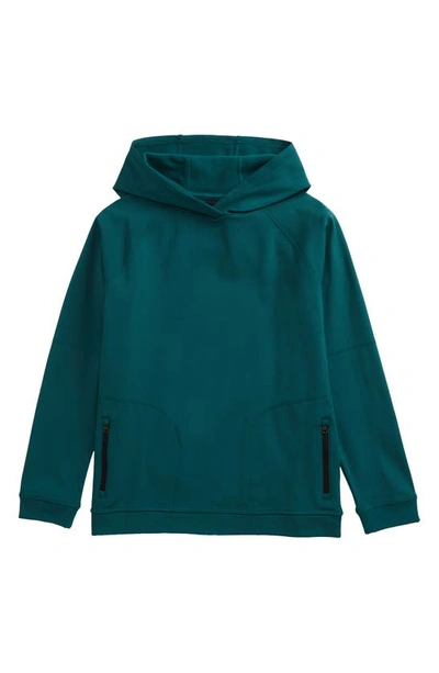 Shop Zella Kids' Summit Fleece Hoodie In Green Berry