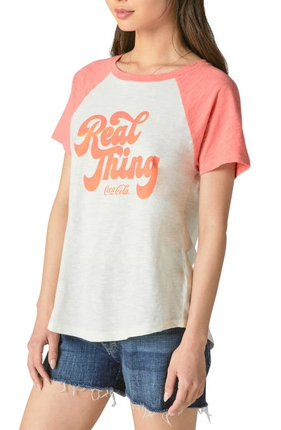 Shop Lucky Brand Real Thing Cotton Graphic Tee In White / Red Combo