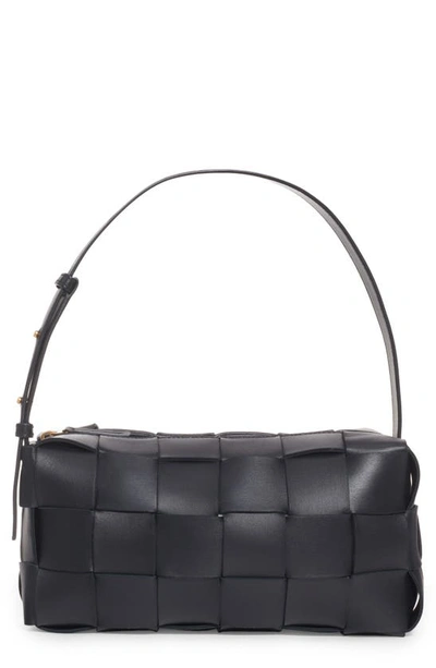 BOTTEGA VENETA CASSETTE INTRECCIATO LEATHER SHOULDER BAG 