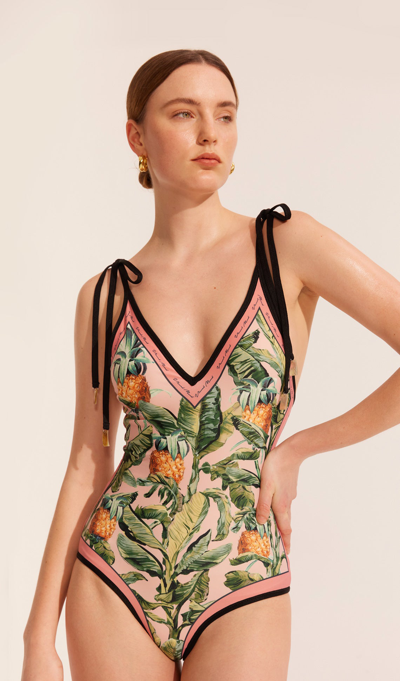 Shop Visual Mood Clara Reversible Tie-shoulder One Piece Swimsuit