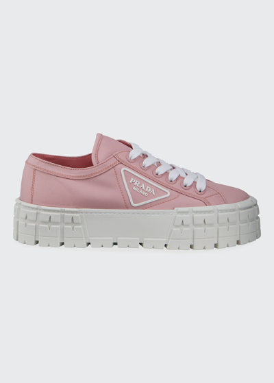 Shop Prada 50mm Logo Flatform Sneakers In Pink