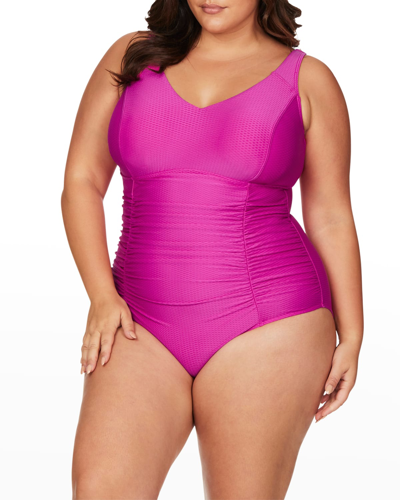 Shop Artesands Plus Size Raphael One-piece Swimsuit In Serenade