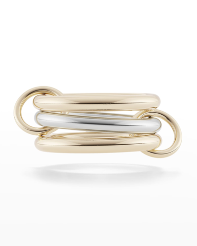 Shop Spinelli Kilcollin Men's Taurus Sg 3-link Ring In 18k Yellow Gold And Sterling Silver