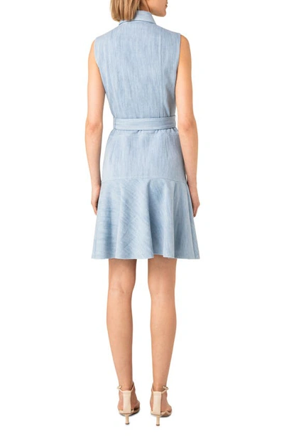 Shop Akris Punto Belted Denim Dress In Sky