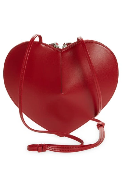 Shop Alaïa Le Coeur Leather Crossbody Bag In 331 - Laque