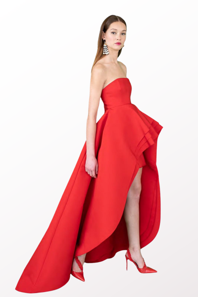 Shop Carolina Herrera Strapless High Low- Grown