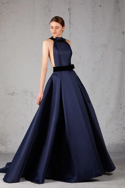 Shop Jean Fares Couture A-line Gown With Illusion Bodice