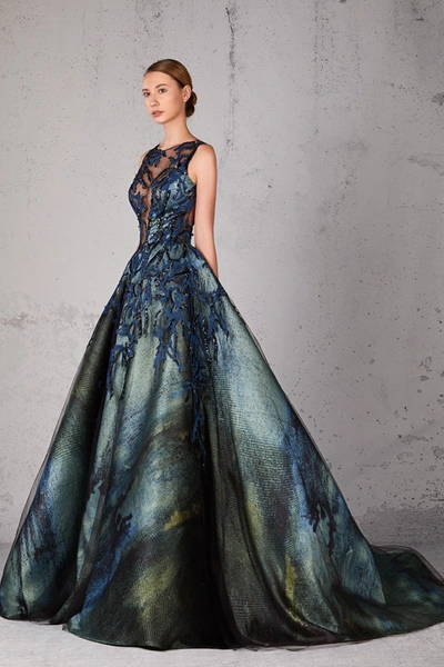 Shop Jean Fares Couture Embellished Ball Gown
