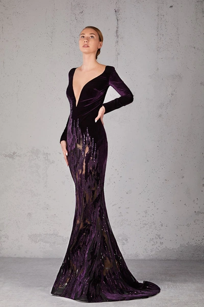 Shop Jean Fares Couture Fit And Flare Gown
