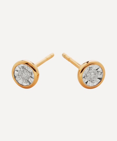 Monica Vinader Essential Diamond Stud Earrings In Gold