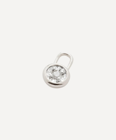 Monica Vinader Essential Diamond Ear Pendant Charm In Silver