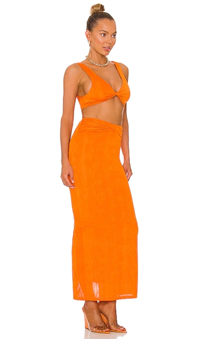 Superdown Joana Maxi Skirt Set In Orange
