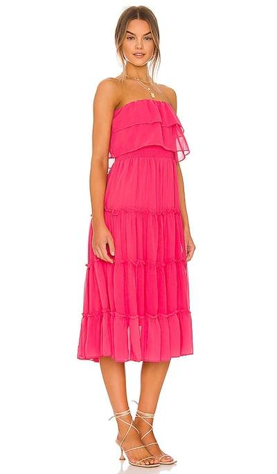 Shop 1.state Strapless Midi Dress In Pink