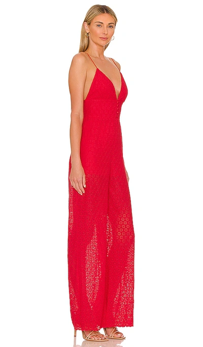 Shop Alice And Olivia Tilly Wide Leg Jumpsuit In Red