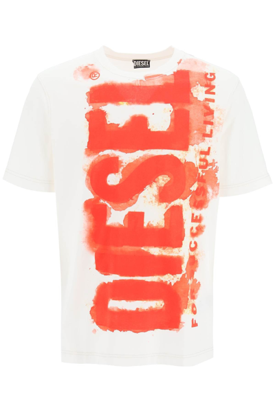 Shop Diesel Logo T-shirt In Mixed Colours