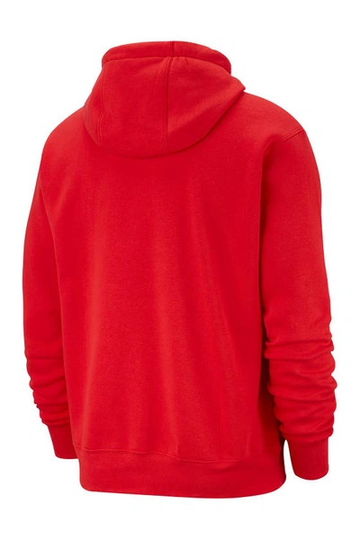 Nike Solid Color Hoodie With Maxi Patch Pocket In Unvred/white