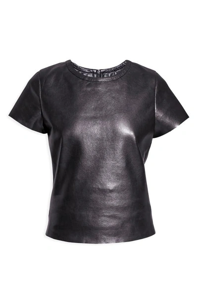 Shop As By Df New Guard Recycled Leather T-shirt In Black