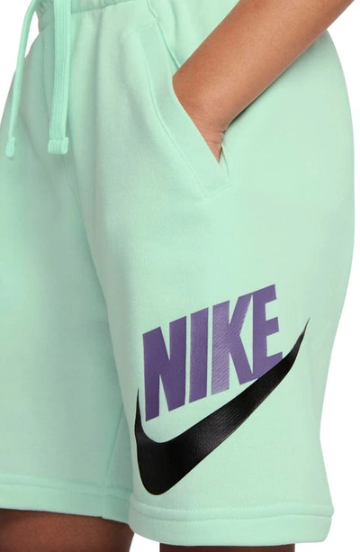 Shop Nike Kids' Sportswear Club Athletic Shorts In Mint Foam/ Canyon Purple