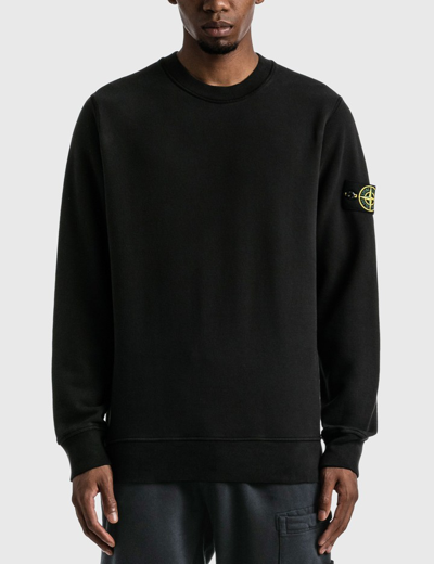 Shop Stone Island Cotton Sweatshirt In Black