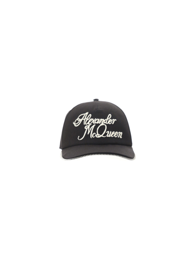 Shop Alexander Mcqueen Script Logo Hat In Default Title