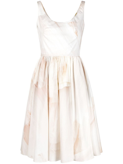 Shop Alexander Mcqueen Women's Beige Cotton Dress