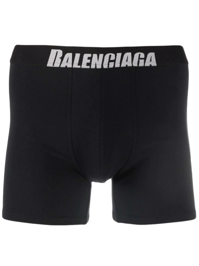 Shop Balenciaga Men's Black Cotton Boxer