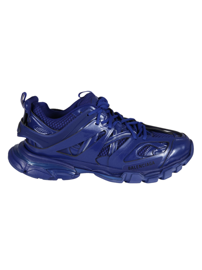Shop Balenciaga Track Sneakers In Blue Patent Metal