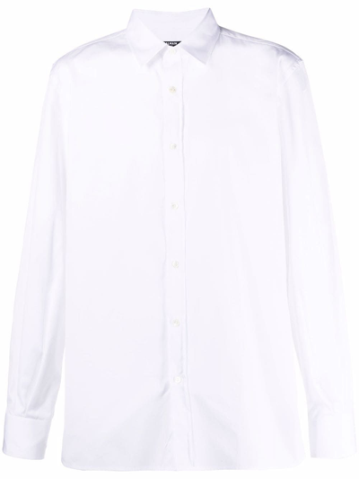 Shop Balmain Men's White Cotton Shirt