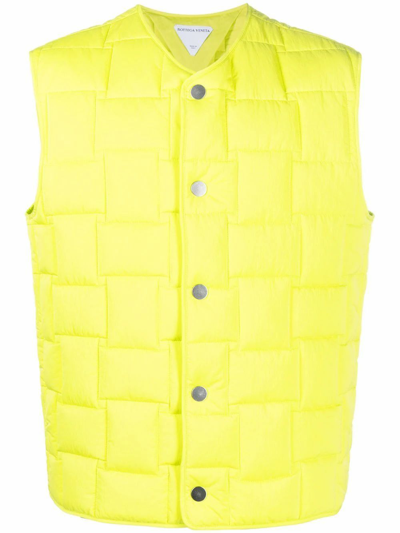 Shop Bottega Veneta Men's Yellow Polyester Vest